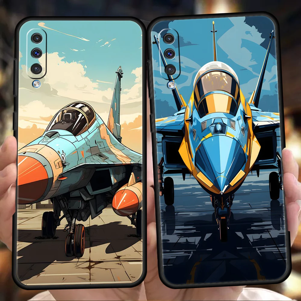 Sky Jet Fighter Phone Case for Samsung Galaxy A24 A13 A53 A73 A33 A22 A12 A02 A03 A05 A70 A50 A10 A20 5G Silicone Cover Shell