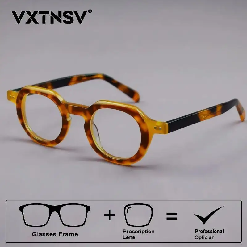 

VXTNSV Thick Frame Board Anti Blue Light Reading Glasses Prescription Eyewear For Men Photochromic Prescription Myopia Eyewear