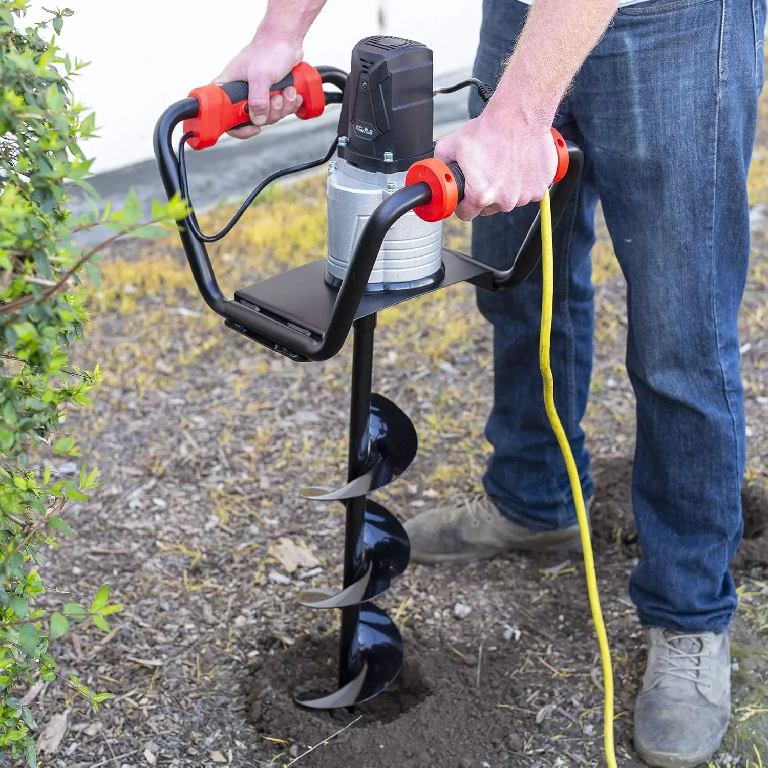 XtremepowerUS 1500W Post Hole Digger Earth Auger Hole Digger Electric Auger Digging Tools with 6