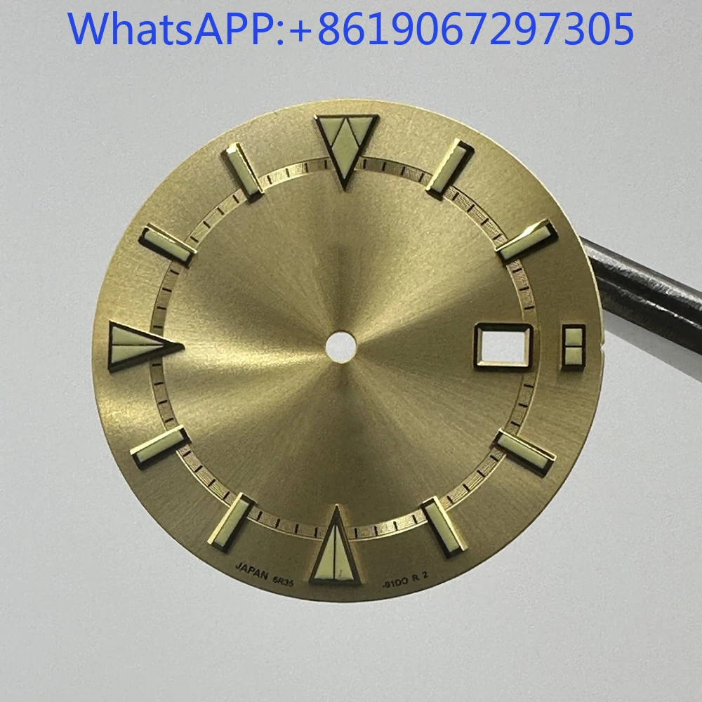 Triângulo clássico sunburst textura relógio dial adequado para 8285/nh35 movimento vintage criativo original mod parte nh35 caso