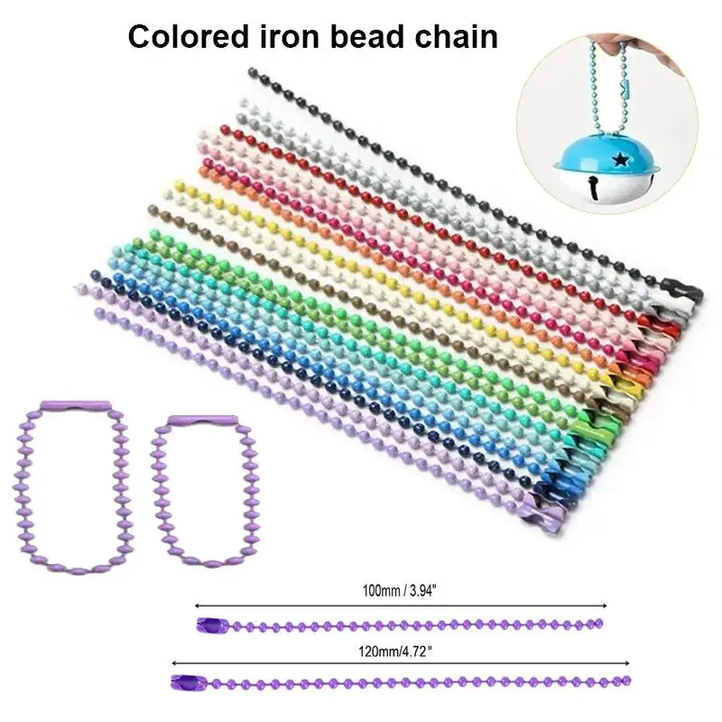 25pcs 10cm/12cm Ball Bead Chains DIY Keychain/Dolls/ Tag Connector Bracelet Jewelry Making Finding Accessorise Wholesale