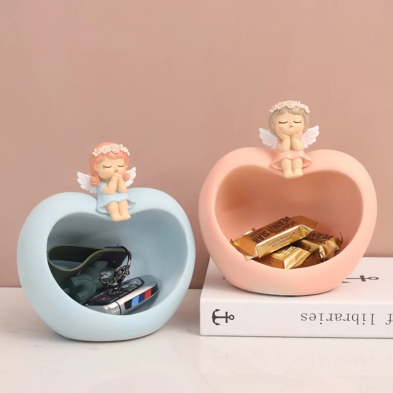 

Modern Resin Girl Statue Fashion Storage Girl Sculpture Nordic Home Decor Character Model Living Room Decor Girls Birthday Gift