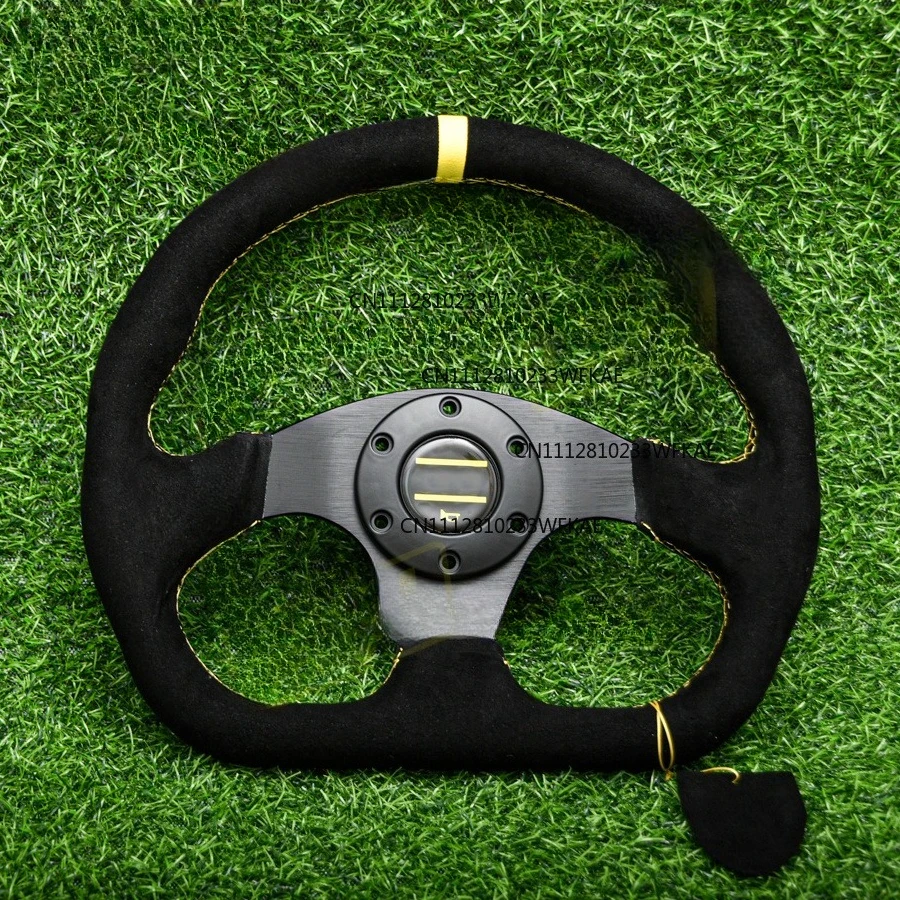 Universal 13-inch 320mm D-type steering wheel, suede leather, racing simulation steering wheel