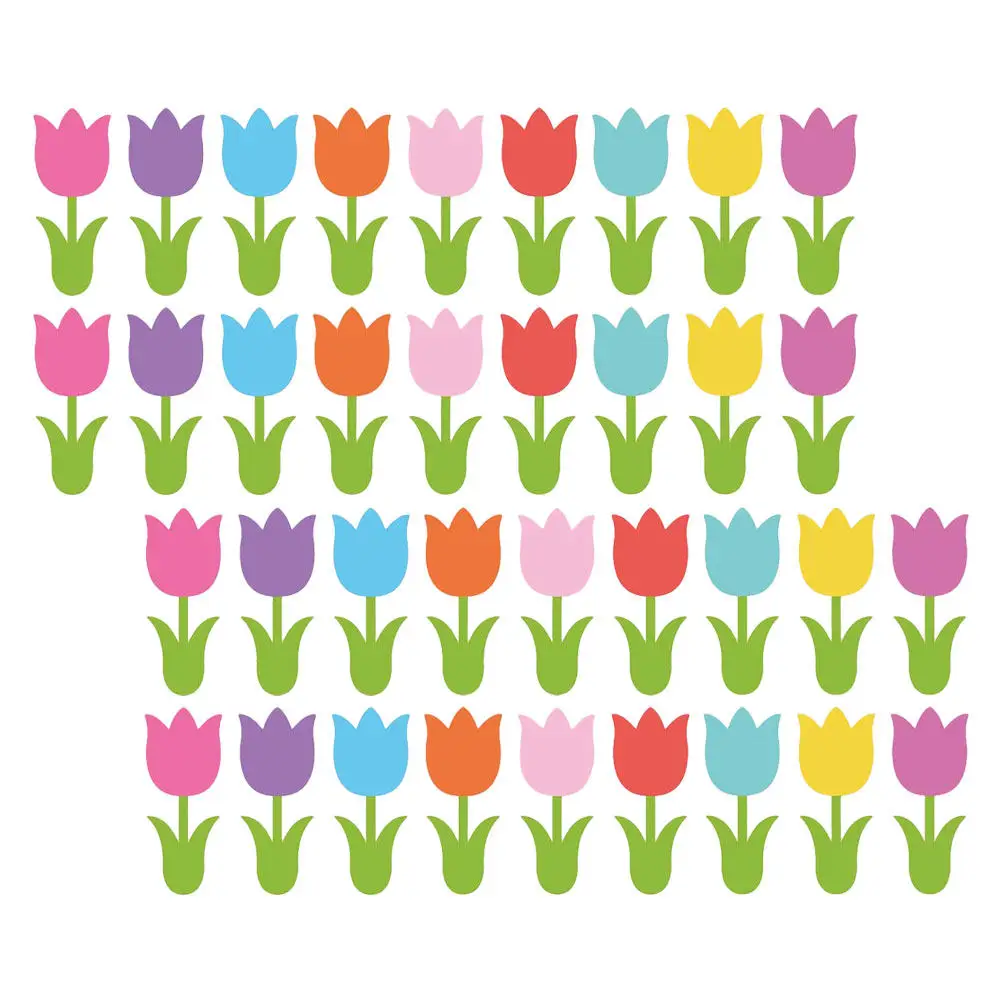 

45 шт. вырезанных из картона цветных тюльпанов с поверхностью для рисования, прочные бумажные заготовки для декора класса и досок объявлений