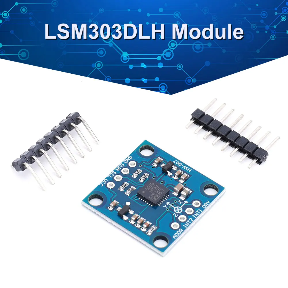 GY-51 LSM303 LSM303D LSM303DLH Módulo de aceleración de brújula electrónica de tres ejes Módulo magnetómetro de 3 ejes para Arduino