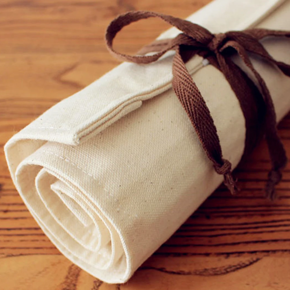 

Pure Cotton Canvas Pen Bag EcoFriendly Lightweight Pencil Pouch School Stationery Storage Case For Students Desk