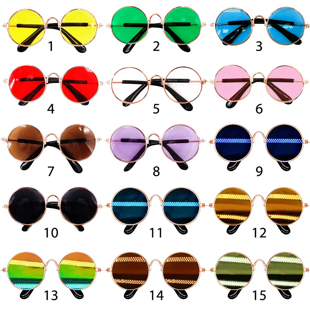 Pet Round Glasses Handsome Metal Frame Pet Beauty Accessories Dog Sunglasses Small and Medium-sized Dog Cat Goggles Pet Products