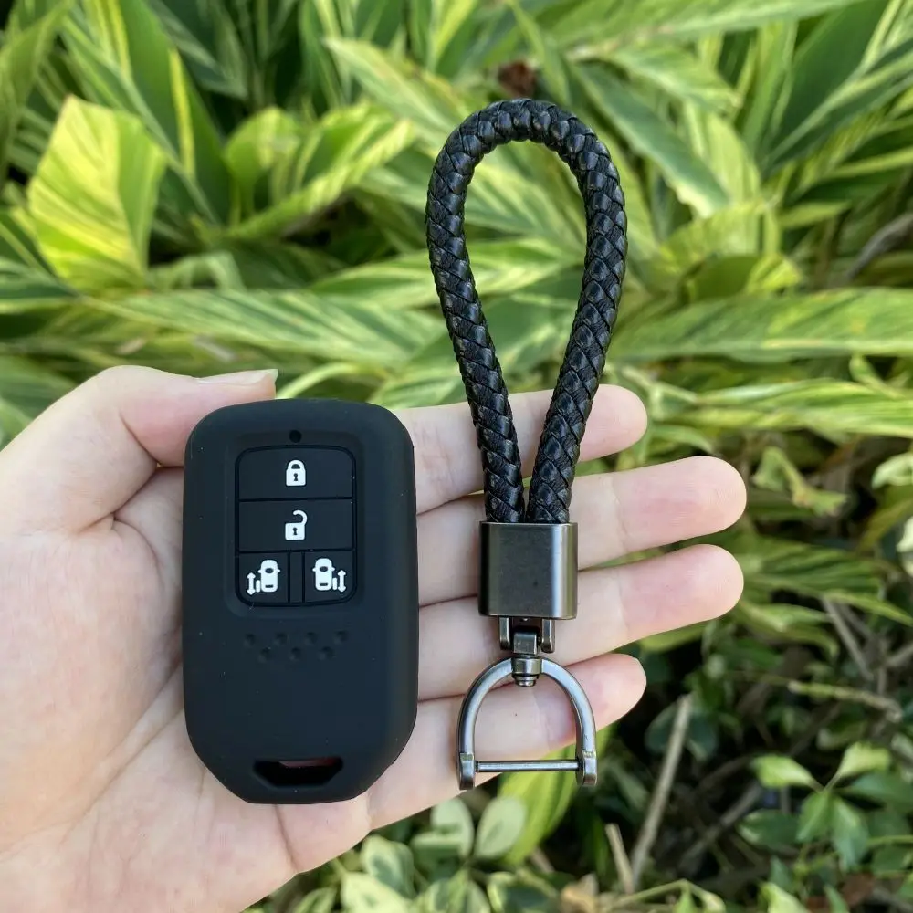 4 Buttons Silicone Car Key Fob Cover Case Protect Skin Holder Rubber Shell for HONDA STEPWGN Odyssey Freed Elysion MPV Key Chain