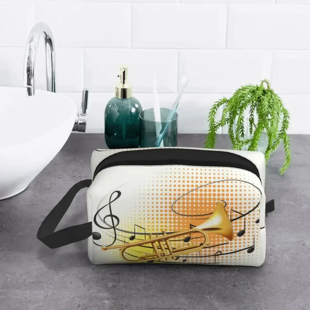 Trumpet Cosmetic Bag Women Kawaii Large Capacity Makeup Case Beauty Storage Toiletry Bags