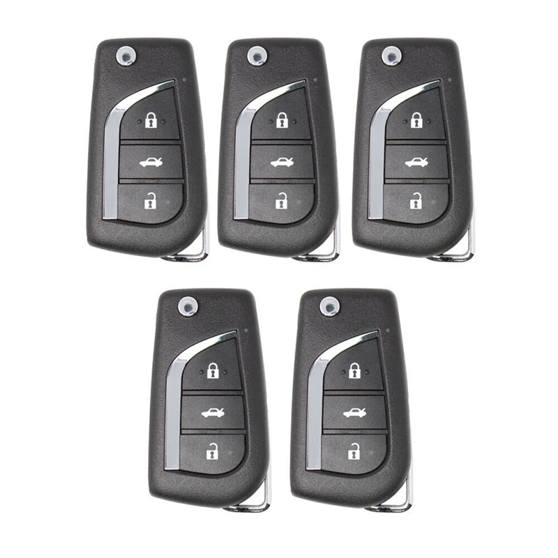 

Xhorse XKTO00EN Universal Wire Remote Key Fob 3 Buttons New Black + Silver For Toyota Type For VVDI Key Tool 5Pcs/Lot