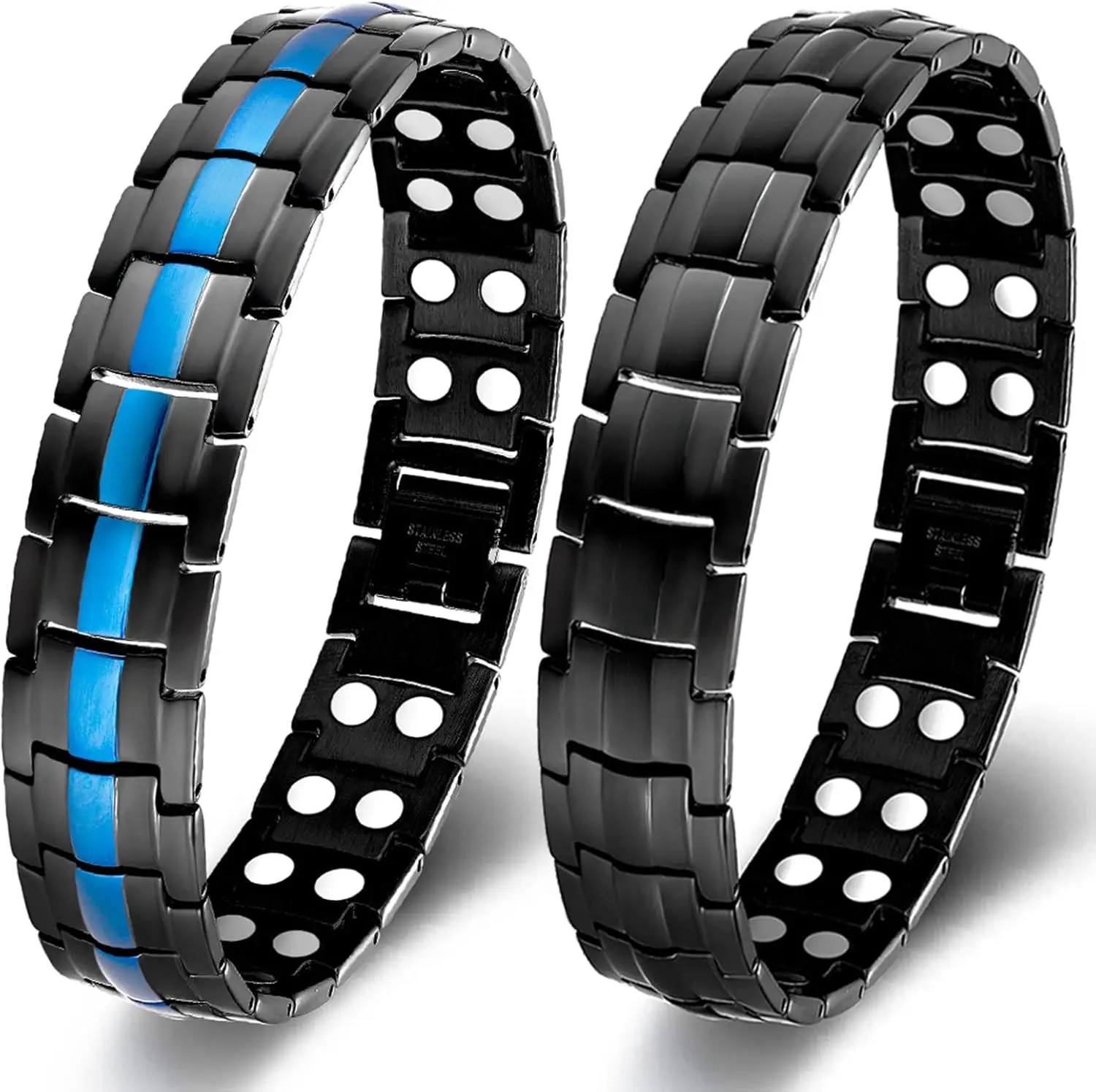 ARADOO Magnetarmbänder aus Titanstahl für Herren, ultrastartiges Magnetfeldtherapie-Armband, Vatertagsgeschenk