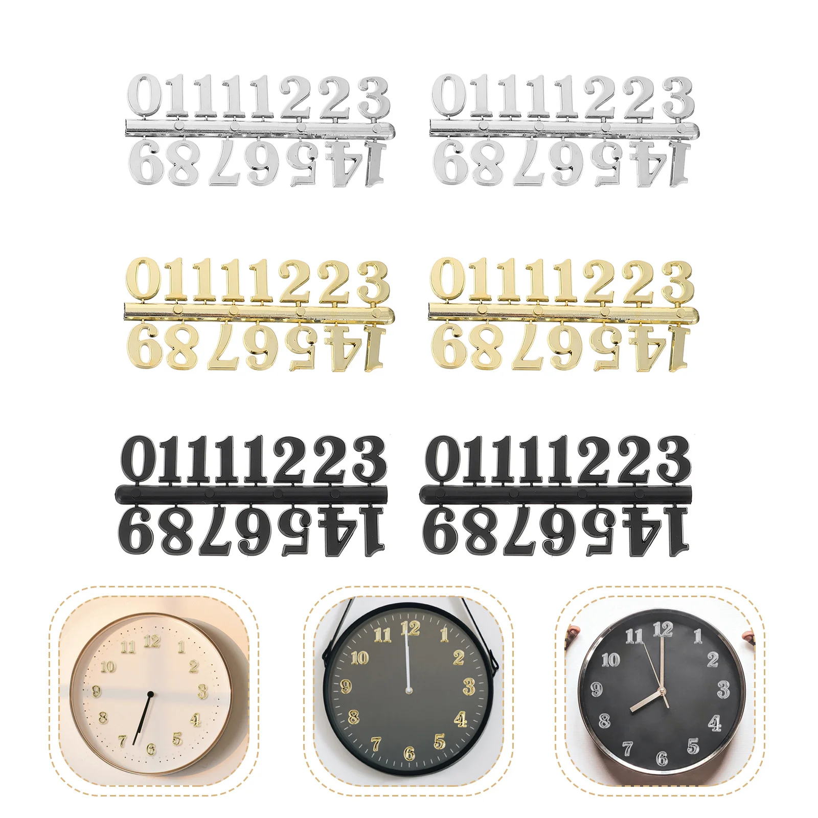 

15 Sets Clock Number Plate Replacement for Arab Parts Digital Numbers Hanging Numerals