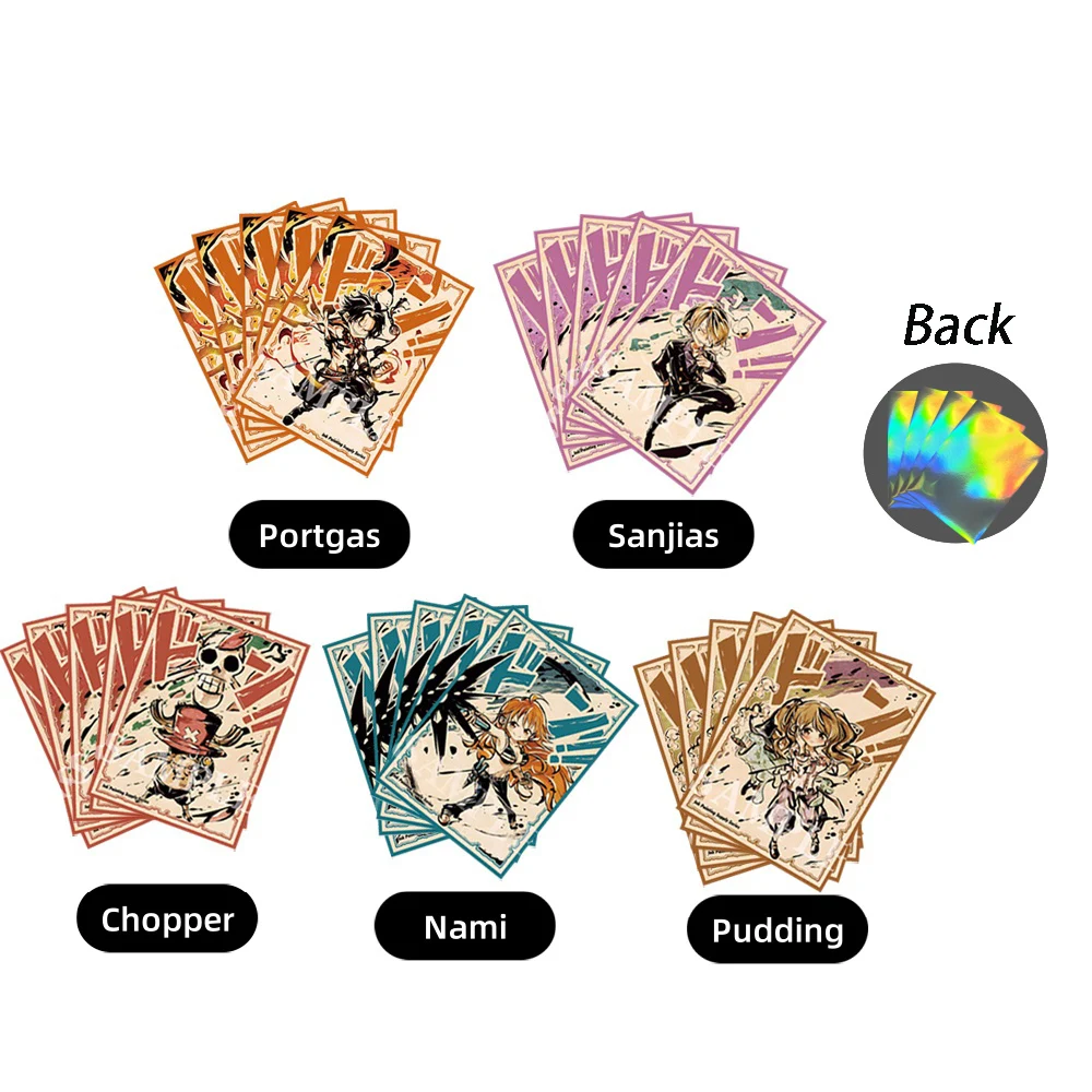 

Anime One Piece Card Sleeves Laser Holographic Nami Joba Sanji Ace PTCG card Protector Sleeves Suitable for MGT/PTCG/OPCG Card