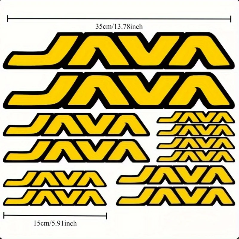مجموعة واحدة من ملصقات إطار دراجة جافا، ملصقات زخرفية مبتكرة لخوذات الدراجات الجبلية، ترقية الدراجة الملونة