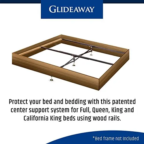 X-Support Bed Frame Support System,  3 Cross Rails and 3 Legs - Strong Center Support Base for Full, Queen and Ki
