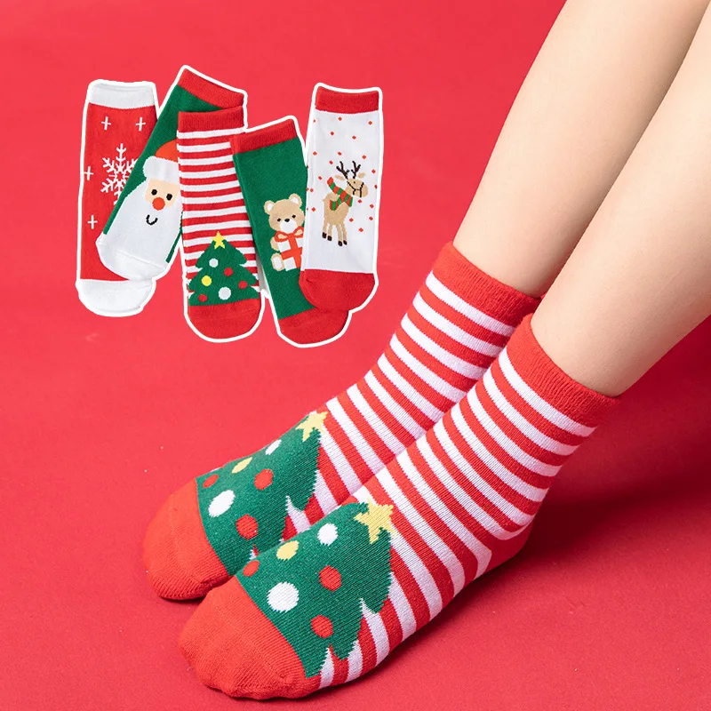 

2024 Xmas Baby Girls Boys Cotton Socks Winter Kids Socks Children Terry Snowflake Elk Santa Claus Christmas Bear Gift Stuff