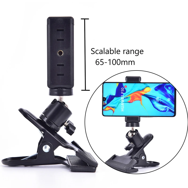 Guitar Head Clip Mobile Phone Holder Live Broadcast Bracket Stand Tripod Clip Head For iPhone 11 X Support Desktop Music Holder