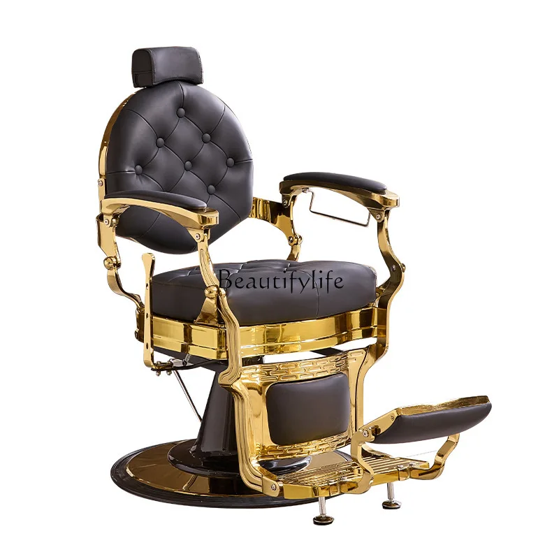 

High-end hairdresser chair Barber shop reclining beauty lift oil head chair