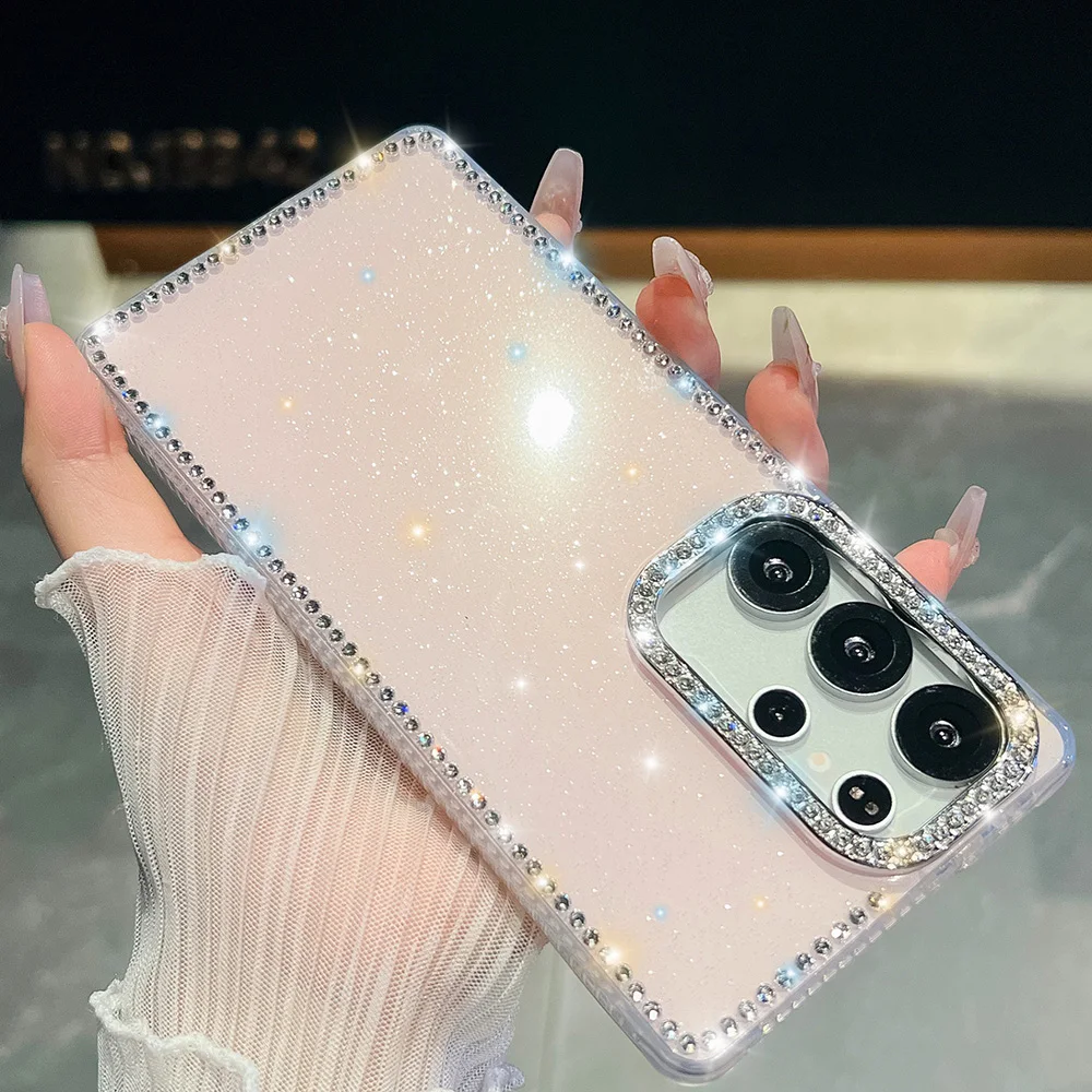 

Bling Glitter Transparent Phone Case For Samsung A56 A55 5g A16 A17 A26 A07 A36 A35 Case S25 S23 S24 Ultra S24 FE Silicone Cover
