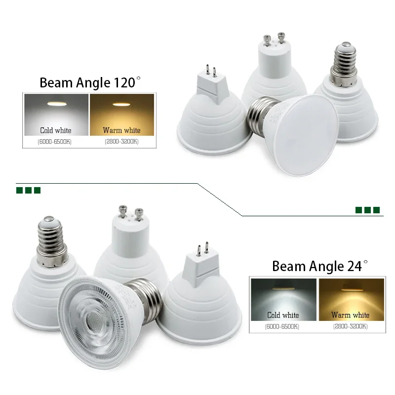 10pcs/lot LED Bulb E27 E14 MR16 GU10 Lampada Led Spot Light 6W 220V 24/120 Degree Bombillas Led Lamp Spotlight Indoor Lighting