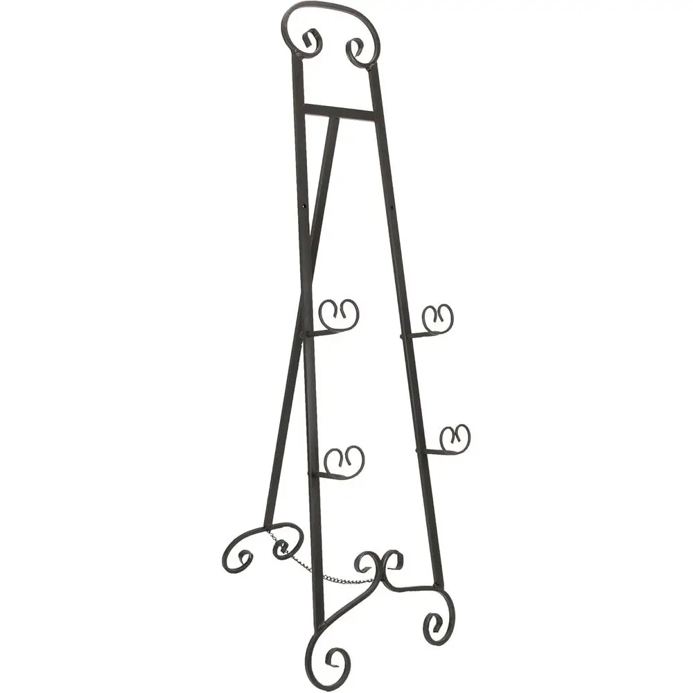 

Бронзовый мольберт из кованого железа с прокруткой сверху — высота 50 дюймов — с 2 комплектами регулируемых держателями для картин, произведений искусства, вывесок и