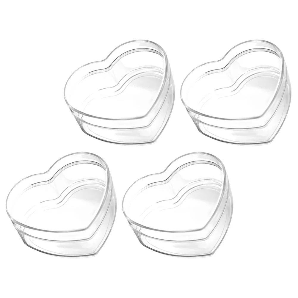 Transparent Storage Box Treat Boxes Wedding Candy Heart Shaped Wrapping Clear Small Favor Candies Packing Gift