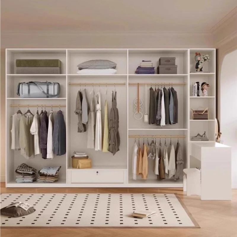Armario Modular de Tela y Madera, Minimalista y Moderno, con Cubo para Joyas, Almacenamiento de Ropa, Mueble de Salón
