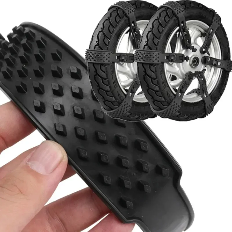 Universal Motorcycle Snow Chains Non-Slip Ice Traction Chains for Wheel Electric Scooter Moped Easy Install Winter Tire Chains