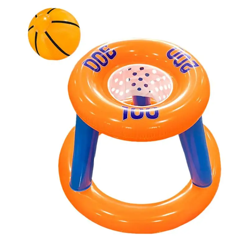 Inflatable Basketball Hoop Floating Inflatable Water Basketball Game With Ball Portable Foldable Fun Pool Games Outdoor Indoor