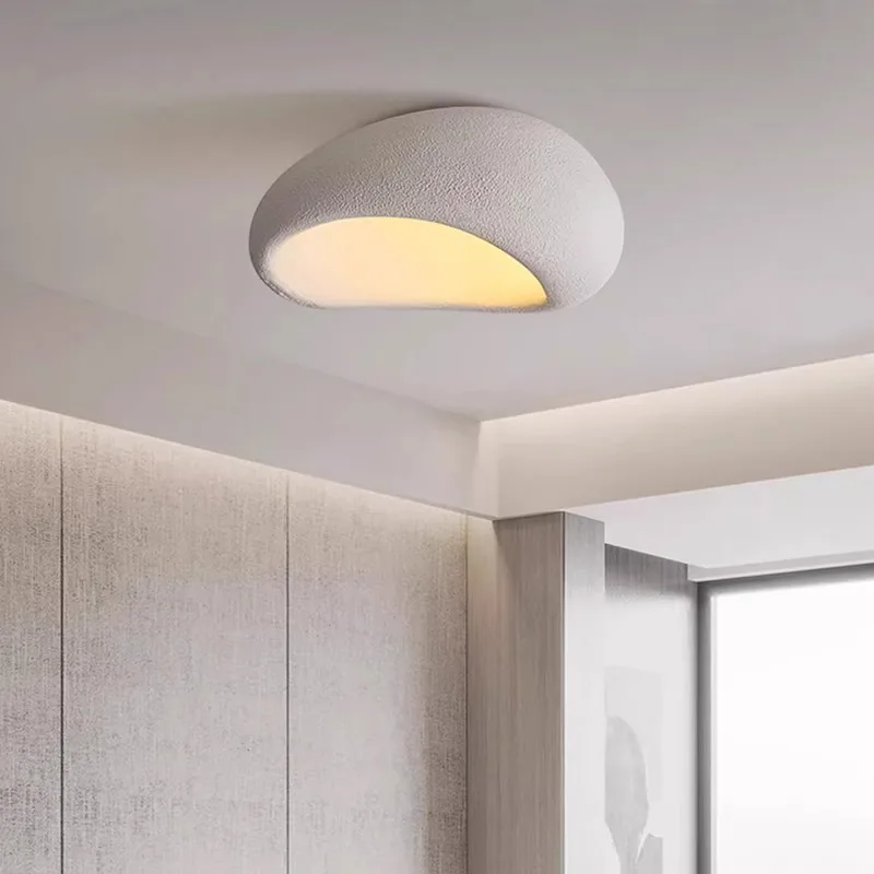 Nordic wabi sabi led luz de teto moderna lâmpada do quarto estilo creme lustres designer criativo decoração casa quarto lustre luminária