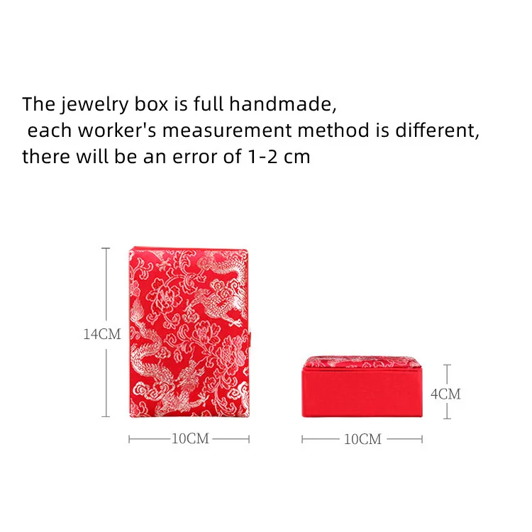 10pcs Luxury Large Chinese Silk Brocade Gift Box Rectangle Cotton Filled Jewelry Storage Boxes Hanging Ornaments Case Packaging