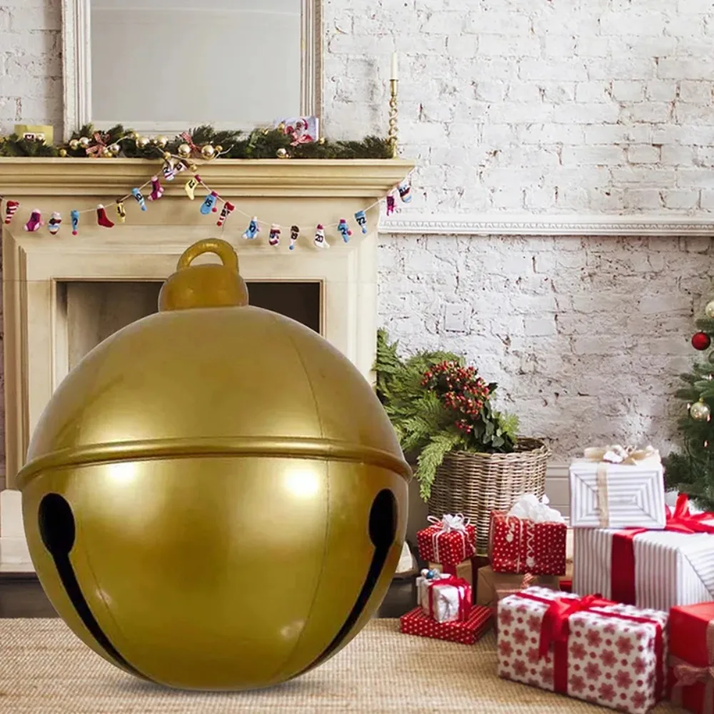 60cm sino de natal bola inflável gigante pvc brinquedo inflável bola pingente de árvore de natal casa jardim ornamentos balão de natal