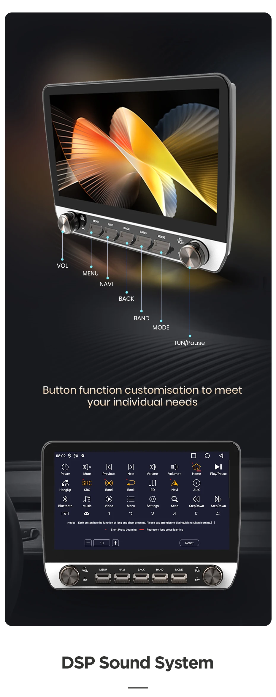 Junsun 10 "Taste Drahtlose CarPlay Für Apple Android Auto Auto Radio Für Mazda 5 2005 2006 2007 2008 -2010 GPS Navi Stereo BT RDS – Detail 17
