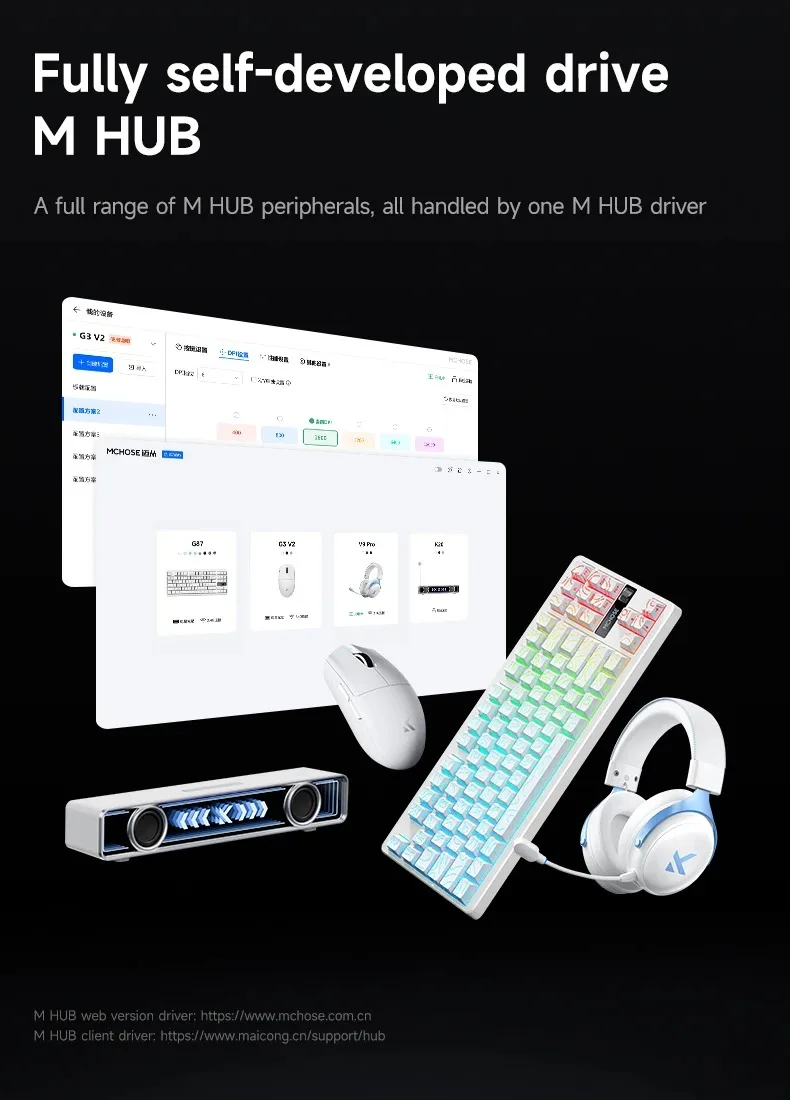 MCHOSE G3 V2 Pro Kabellose E-Sports-Maus Leichtgewichtig Drei Modi Bluetooth PAW3395 Hochleistungsfähig 800mAh Spiel- und Büromaus 59g – Detail 12