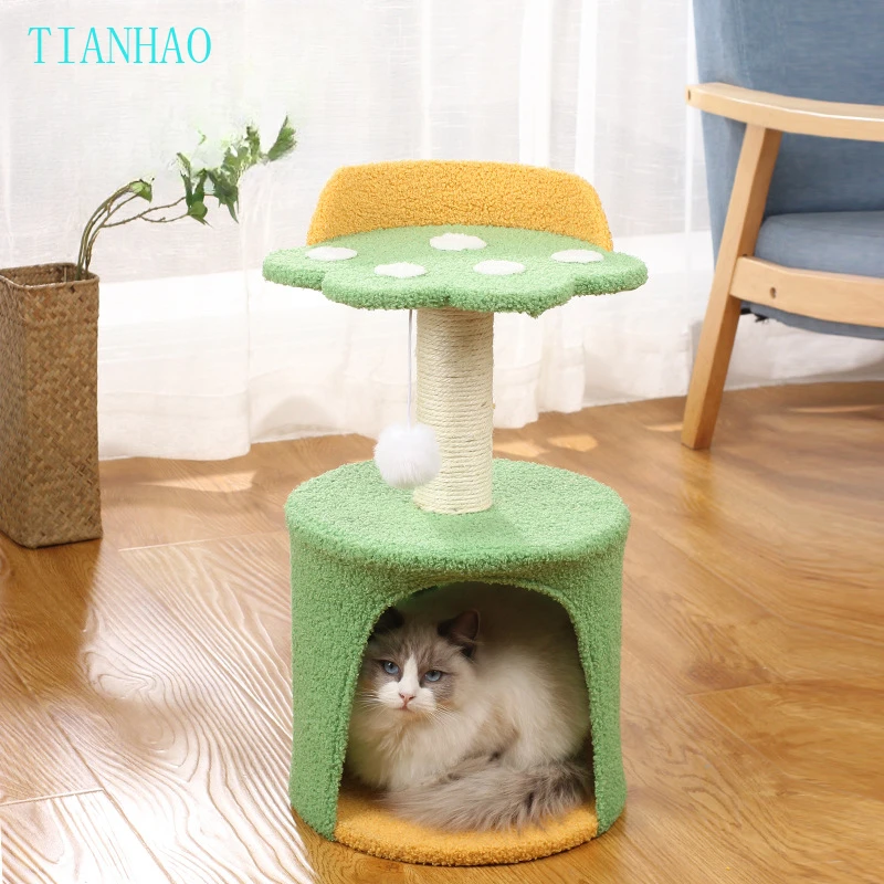 Sisal Multi-Layer Cat Tree Cat Climbing Frame Cat Scratch Post Cats Nest House Space Saving Cats Furniture Cats Toys Interactive
