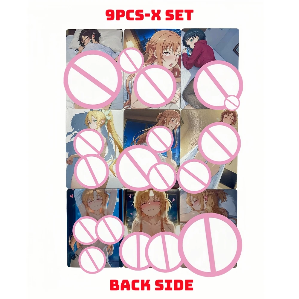 9PCS\Set Sword Art Online Anime Kaarten Zeldzame DIY Waifu Sexy Naakt Asuna Suguha Kirigaya Leafa Flash ACG TCG Collectie kaart Geschenken