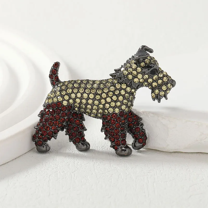 

Cute Rhinestone Puppy Brooch For Women Unisex High End Zircon Dog Animals Brooches Clothing Accessories Corsage Banquet Jewelry