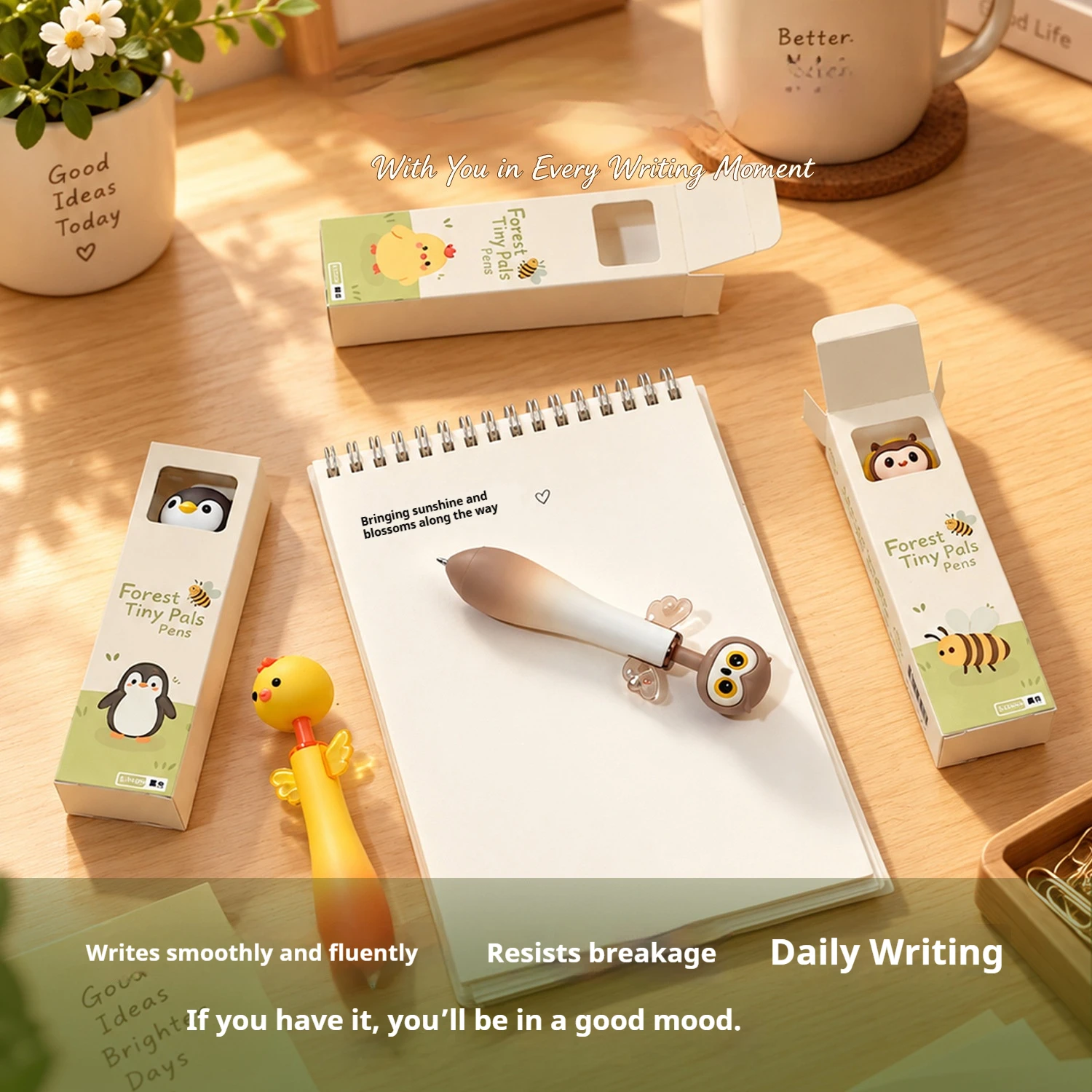2/1 Piece Random Style Creative Chubby Pen with High Aesthetic Appeal, Cute Pet Design, Retractable Ballpoint Pen with Black Ink Refill, Mini Portable Short Pen, Creative Stationery to Make Learning More Fun