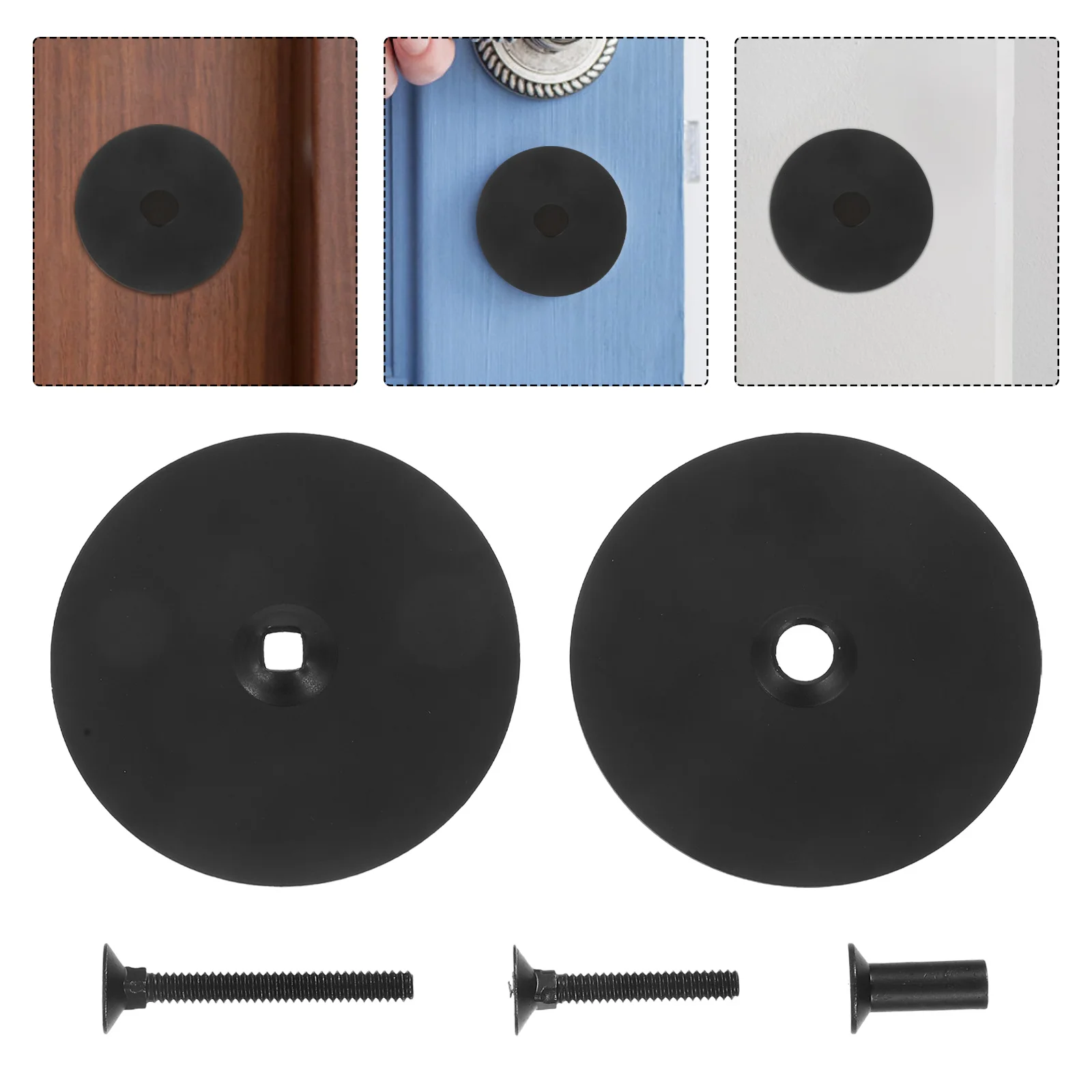 

1Set 67Mm Stainless Steel Door Hole Cover Plate Universal Fit for Wood Metal Doors Secure Lock Hole Filler Round Escutcheon