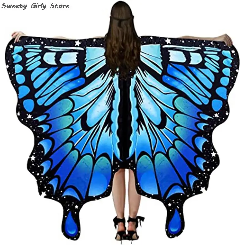 Performance Stage Butterfly Wings Cosplay Costume Clothing Club Party Cloak Girls Fairy Cape Dance Shawl Beach Towel Princess