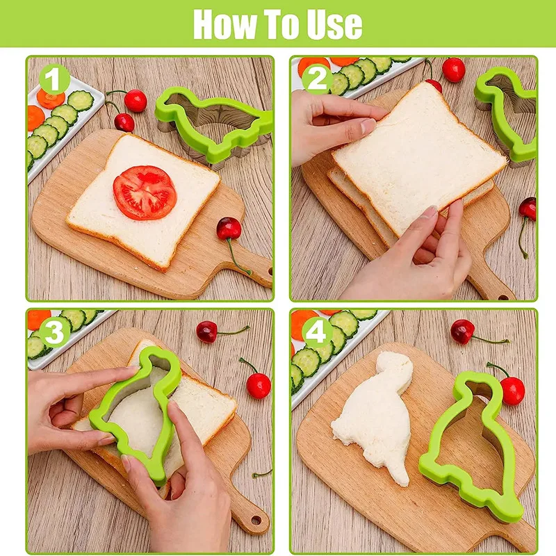 Sandwich Cutters for Kids Dinosaur Heart Star Fruit Vegetable Shapes Cutters Bread Toast Food Cookie Molds