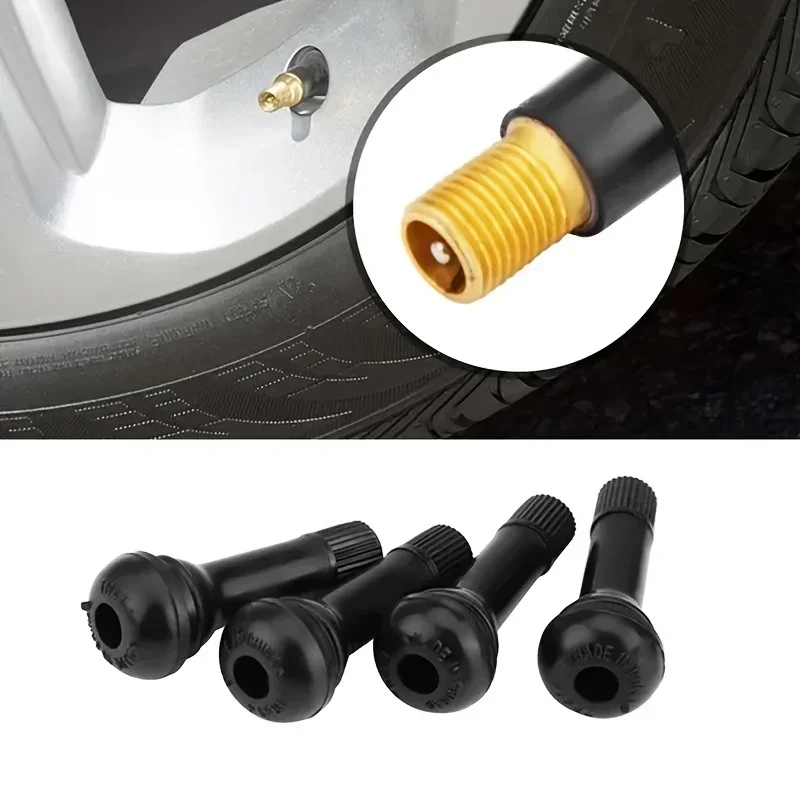 4Pcs Universal TR414 Snap-in Rubber Car Vacuum Tire Valve Tubeless Tyre Valve Stems for Auto Motorcycle ATV Wheel Accessories