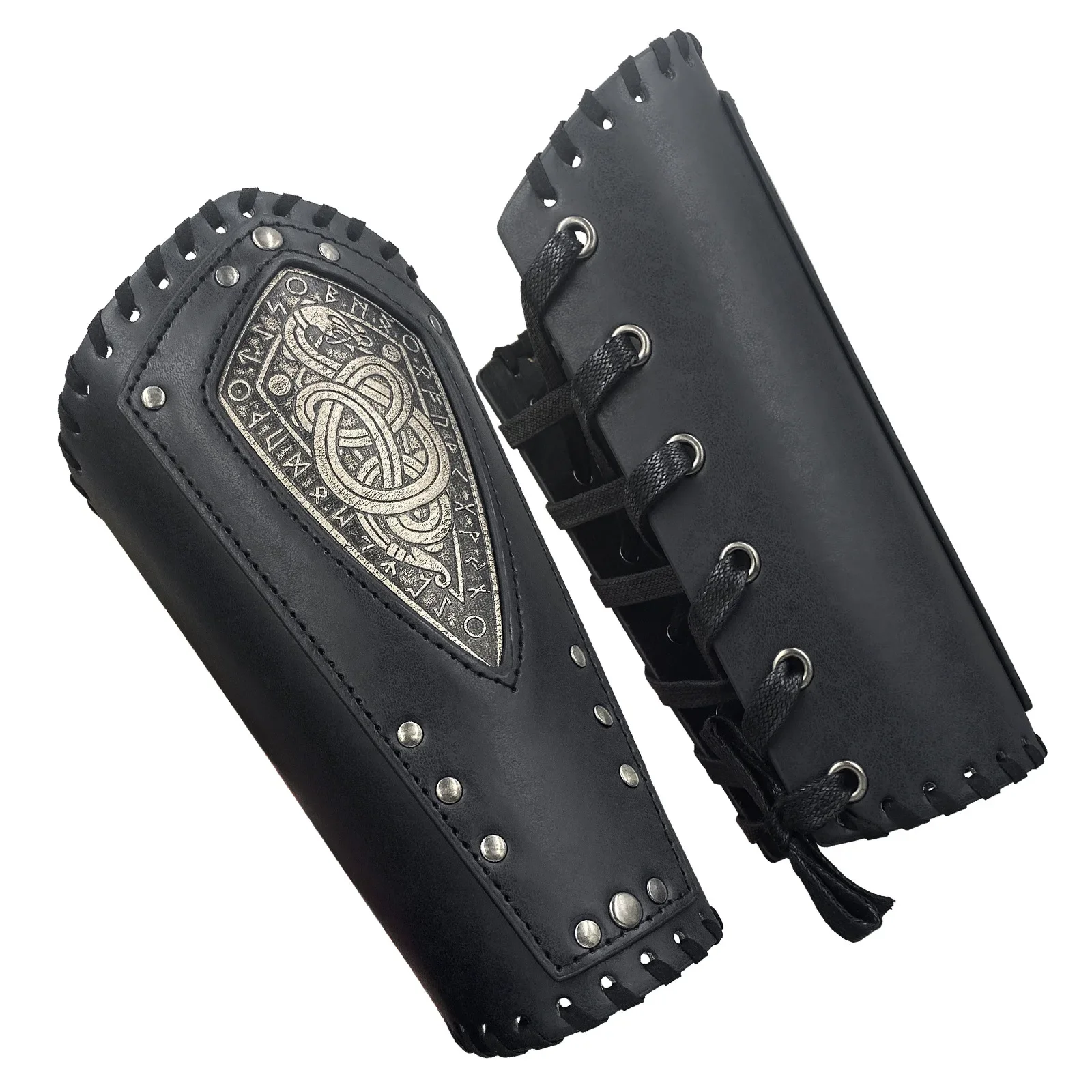

Medieval Armor Gloves Wide Cuffs Bracelets Steampunk Warrior Gauntlet Renaissance Knights Templar Retro Faux Leather Bracelet