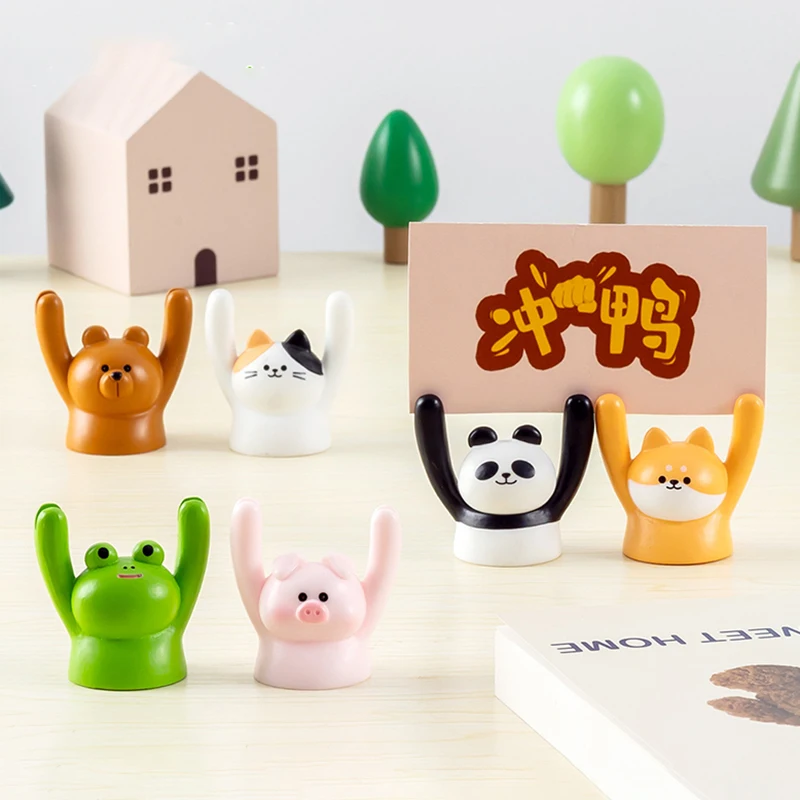 Cute Cartoon Animal Design Message Holder Clip Photo Stand Card Inspiring Desk Decoration Accessories Crafts Small Ornament