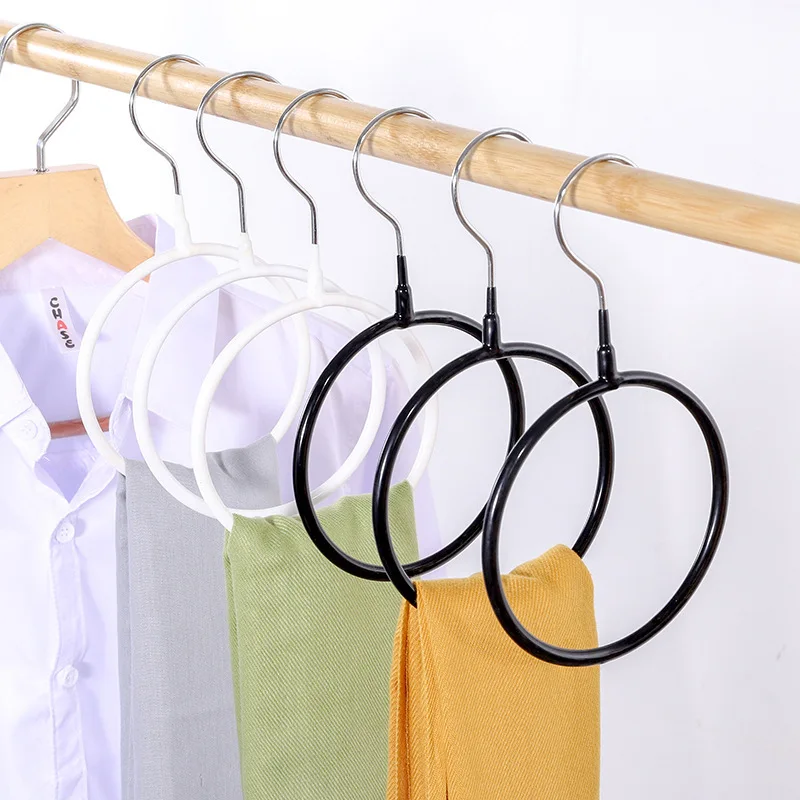 Multifunctional Metal Ring Scarf Shawl Scarves Holder Tie Belt Hook Organizer Hanger Wardrobe Storage Holder Display Rack Holder