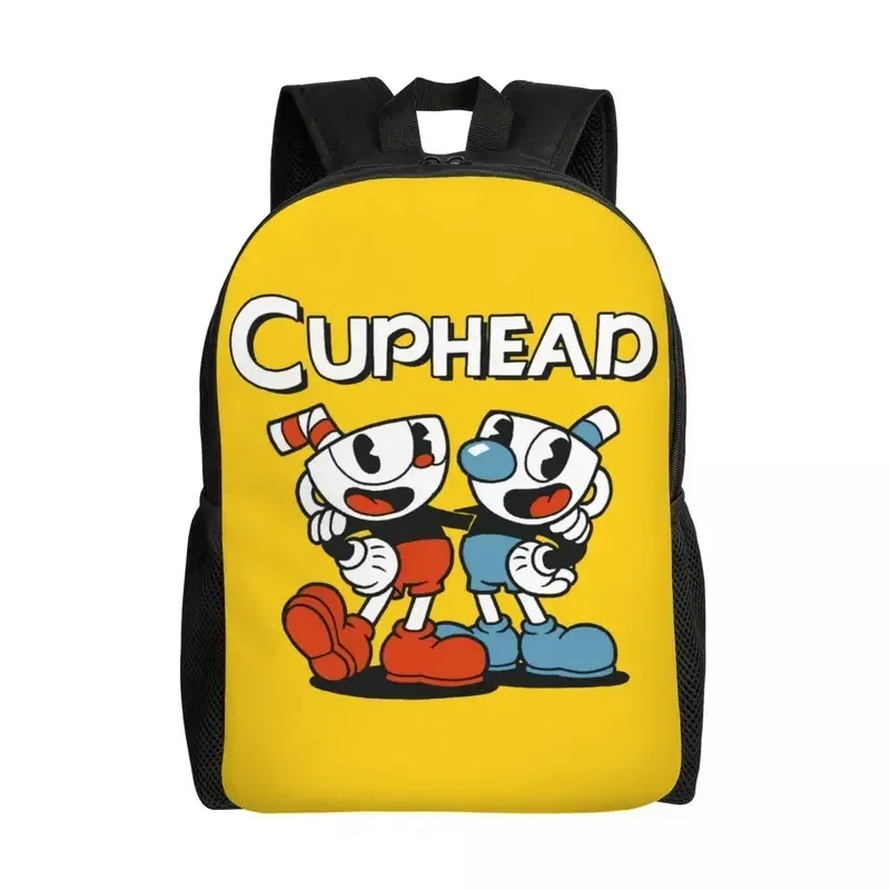 Cuphead Mugman Backpack for Men Women Water Resistant School College Cartoon Game Bag Print Bookbags