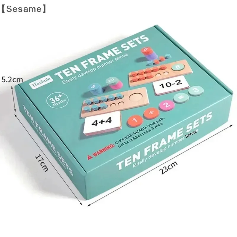 @WoodenTen Grid Arithmetic Sensation Educational Toys Subtraction Counting Board Montessori Math Tools for Children Learning byH