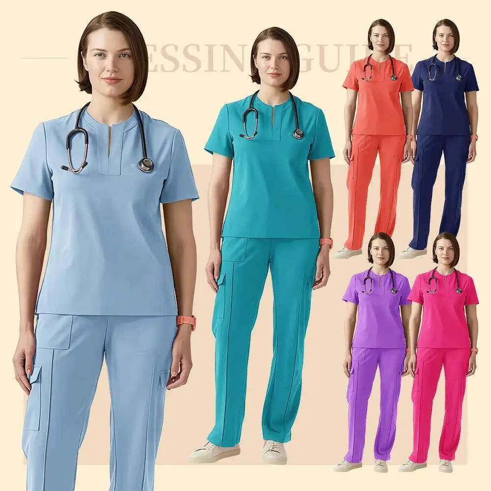 Wielokolorowe uniformy medyczne damskie, odzież robocza dla kosmetyczek, pielęgniarek, dentystów, komplety chirurgiczne, uniformy medyczne, komplety chirurgiczne.