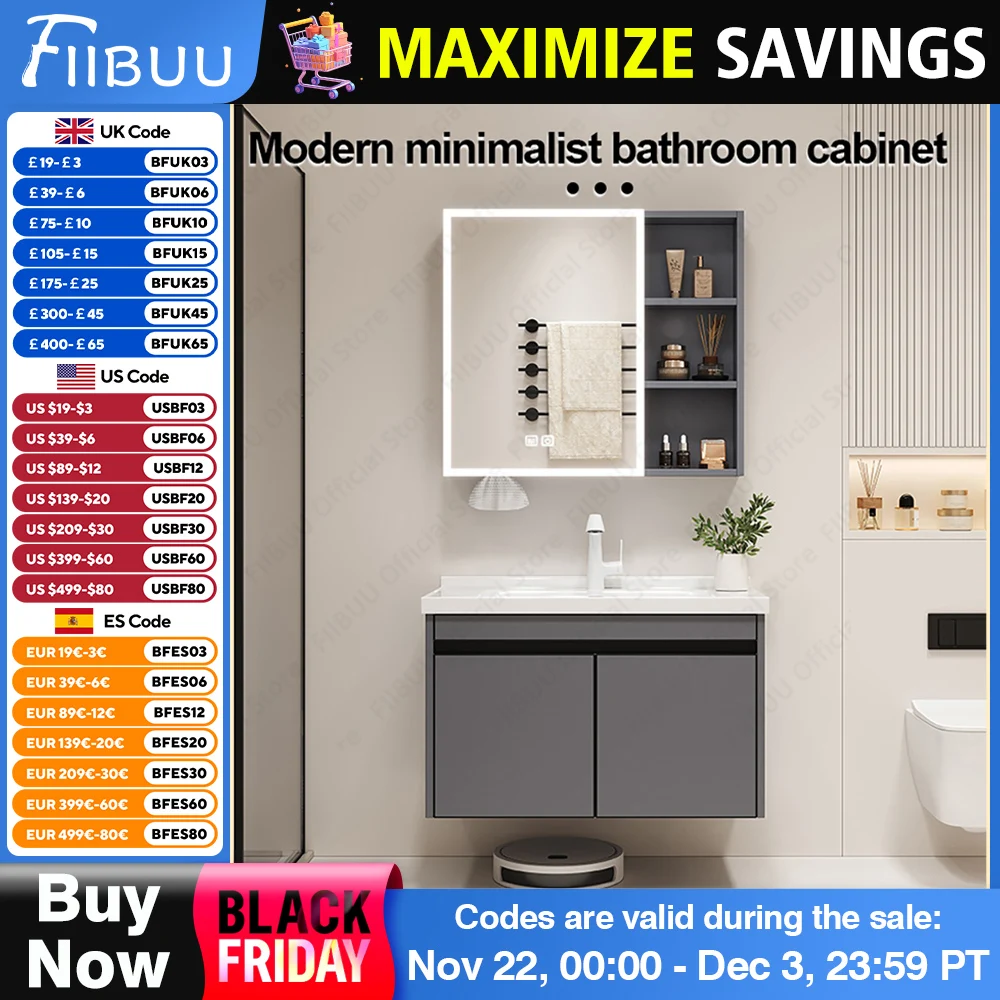 Modern Minimalist Bathroom Vanity Mirror Cabinet Integrated  Multifunctional Cabinet Artistic Ceramic Sink Bathroom Furniture