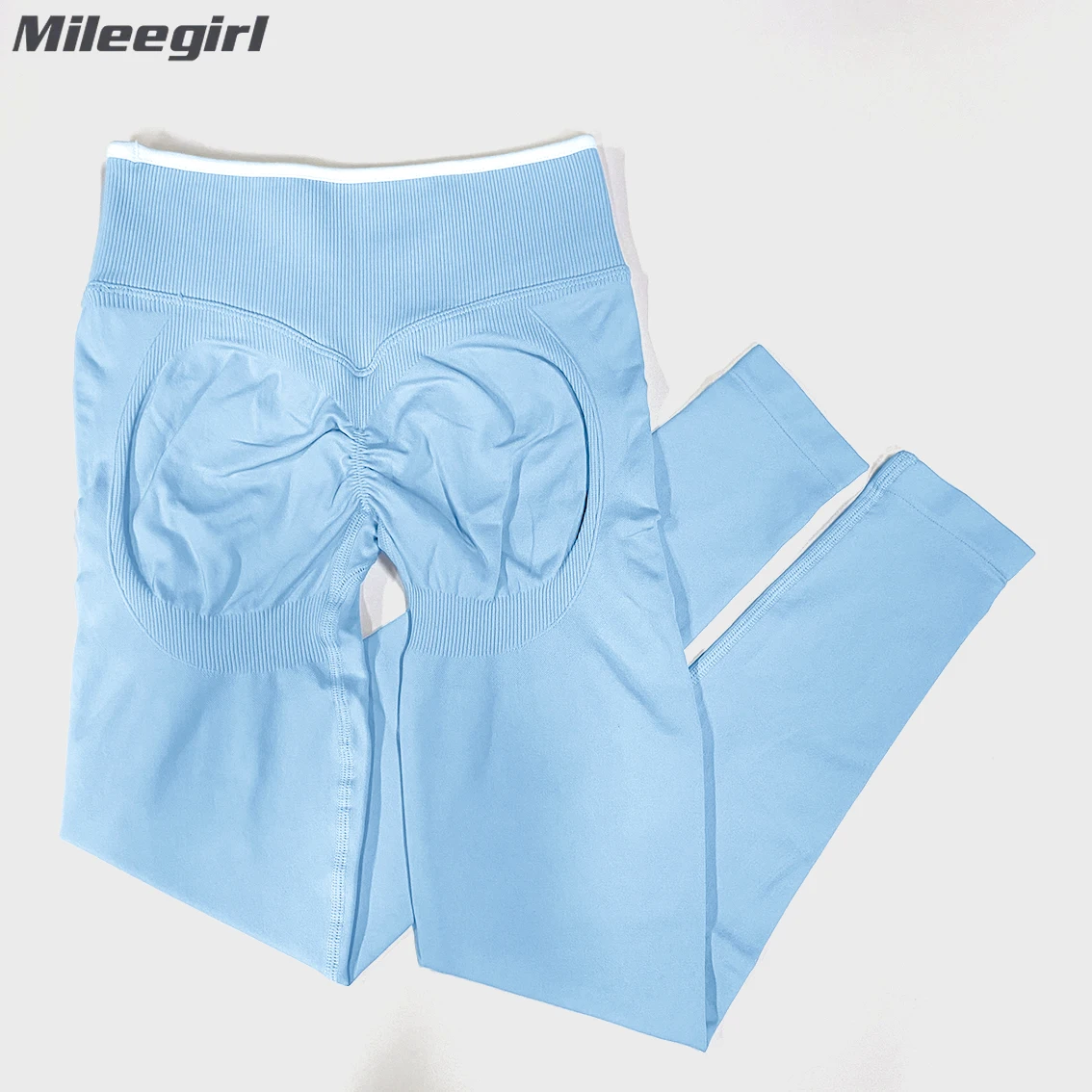 

Mileegirl Ignite Sculpt Scrunch Leggings for Women Seamless Yoga Pants Hip Lift Color Contrast Sports Tights Quick Dry Workout